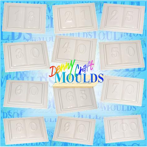 Open Book Plaster Moulds with ages on them!